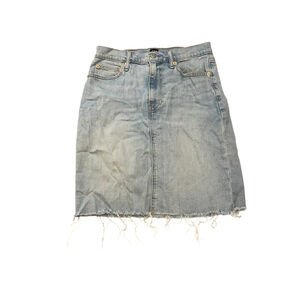Women's GAP Light Blue Denim Mini Skirt Frayed Hem Size 28